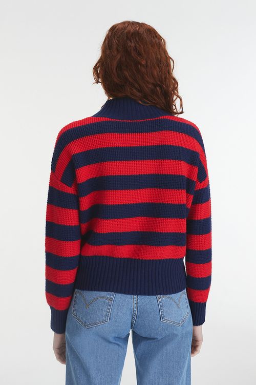 Striped Mockneck Sweater