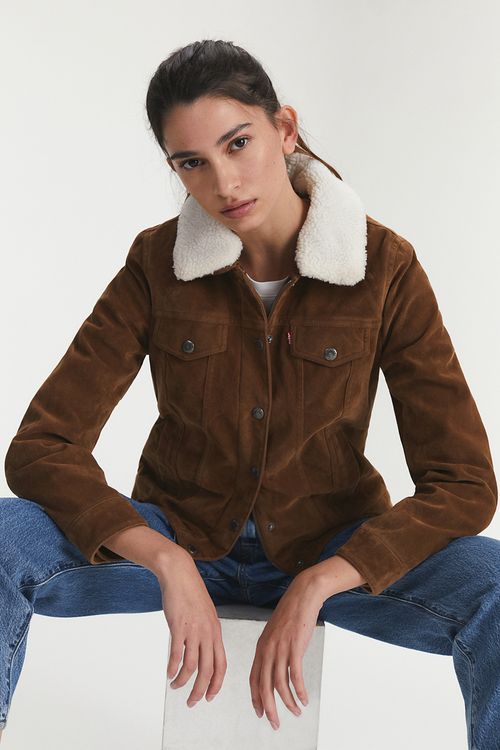 Faux Suede Sherpa Lined Jacket