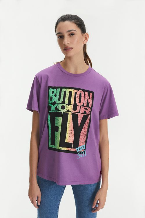 Graphic Jet Tee "Button your Fly"