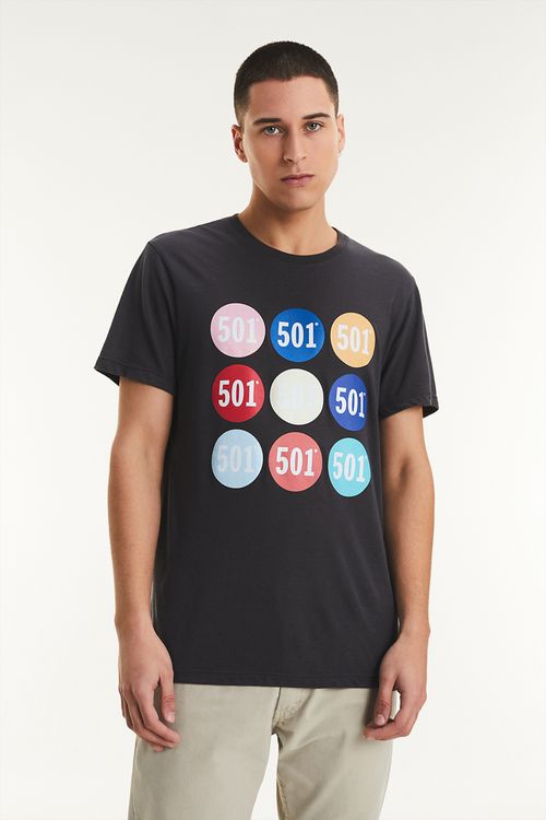 Graphic Set In Neck Tee "501 Circles"