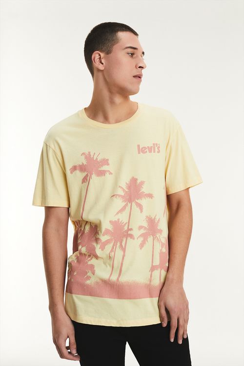 Graphic Set In Neck Tee "Palms"